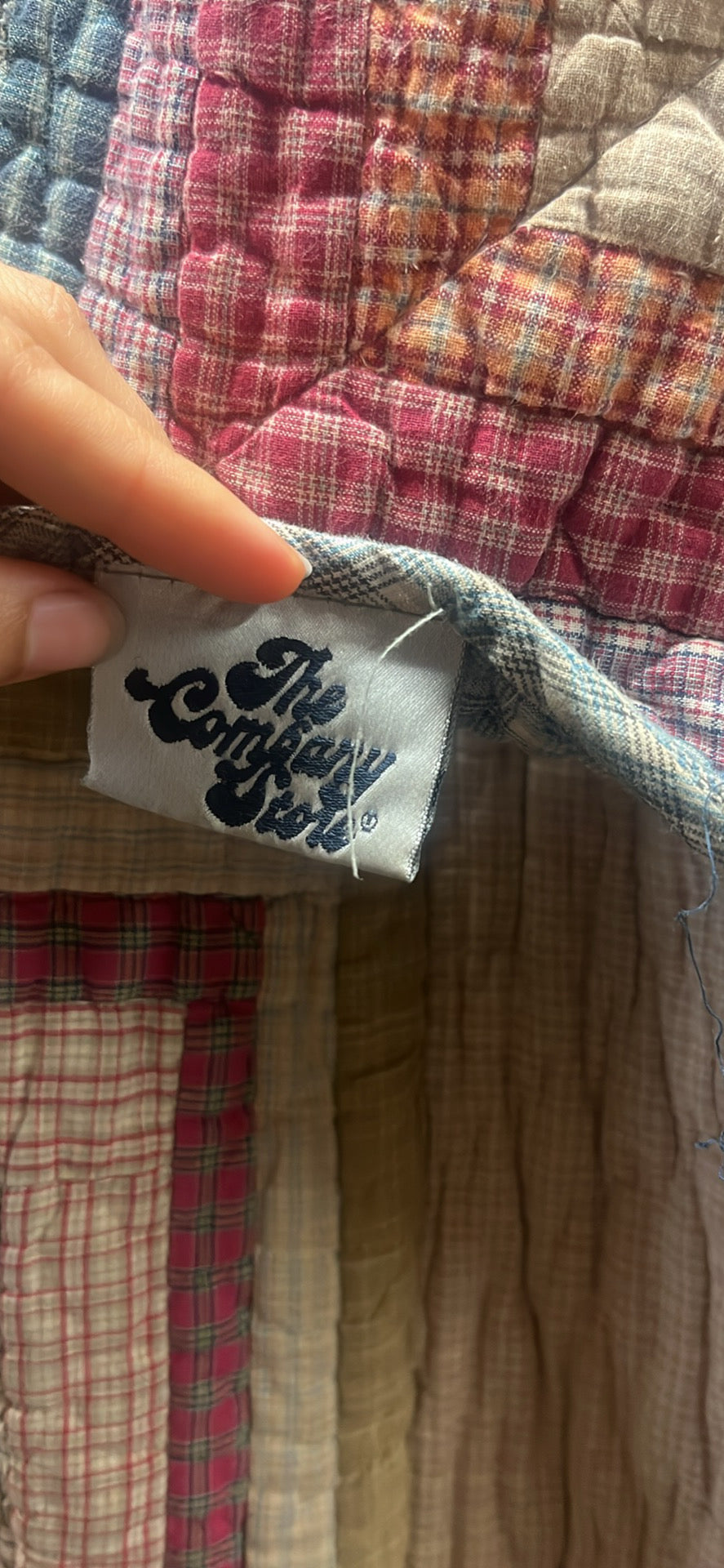 Vintage pink log cabin quilt