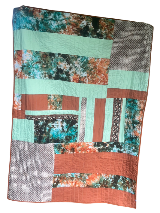 Terracotta Sky - throw quilt